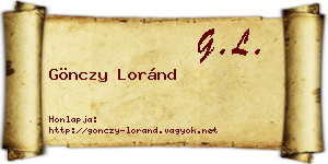 Gönczy Loránd névjegykártya